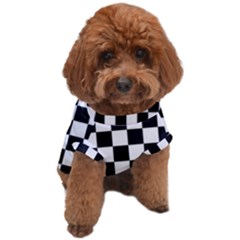 Black White Checker Pattern Checkerboard Dog T-shirt by Pakjumat