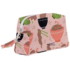 Japanese Street Food Soba Noodle In Bowl Wristlet Pouch Bag (large) by Pakjumat