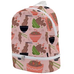 Japanese Street Food Soba Noodle In Bowl Zip Bottom Backpack by Pakjumat