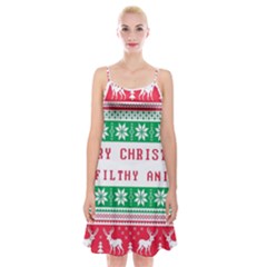 Merry Christmas Ya Filthy Animal Spaghetti Strap Velvet Dress by Pakjumat