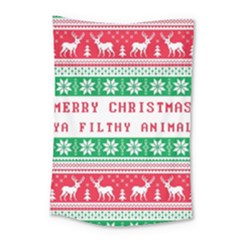 Merry Christmas Ya Filthy Animal Small Tapestry by Pakjumat