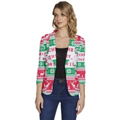 Merry Christmas Ya Filthy Animal Women s One-button 3/4 Sleeve Short Jacket