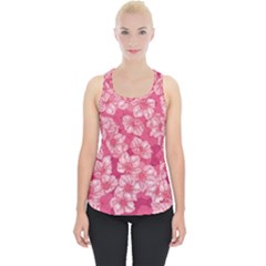 Cute Pink Sakura Flower Pattern Piece Up Tank Top by Pakjumat