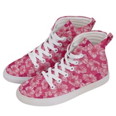 Cute Pink Sakura Flower Pattern Men s Hi-top Skate Sneakers by Pakjumat