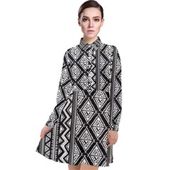 Tribal African Pattern Long Sleeve Chiffon Shirt Dress by Pakjumat