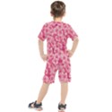 Cute Pink Sakura Flower Pattern Kids  T-Shirt and Shorts Set View2