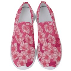 Cute Pink Sakura Flower Pattern Men s Slip On Sneakers by Pakjumat