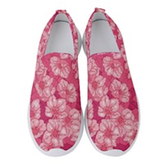 Cute Pink Sakura Flower Pattern Women s Slip On Sneakers by Pakjumat