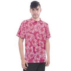 Cute Pink Sakura Flower Pattern Men s Polo T-shirt by Pakjumat