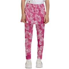 Cute Pink Sakura Flower Pattern Kids  Skirted Pants by Pakjumat