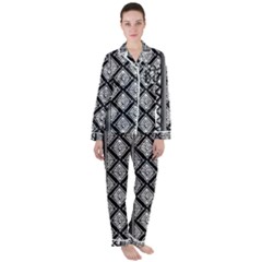 Tribal African Pattern Women s Long Sleeve Satin Pajamas Set	 by Pakjumat