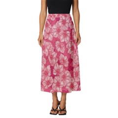 Cute Pink Sakura Flower Pattern Classic Midi Chiffon Skirt by Pakjumat