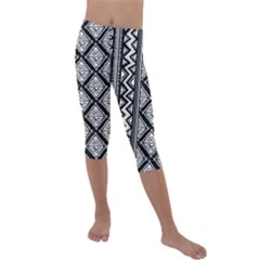 Tribal African Pattern Kids  Lightweight Velour Capri Leggings  by Pakjumat