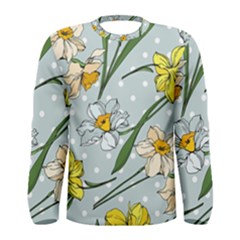 Narcissus Floral Botanical Flowers Men s Long Sleeve T-shirt by Pakjumat