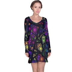 Stained Glass Crystal Art Long Sleeve Nightdress by Pakjumat