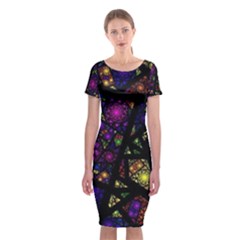 Stained Glass Crystal Art Classic Short Sleeve Midi Dress by Pakjumat