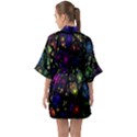 Stained Glass Crystal Art Half Sleeve Satin Kimono  View2