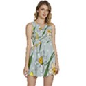 Narcissus Floral Botanical Flowers Sleeveless High Waist Mini Dress View1