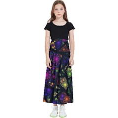 Stained Glass Crystal Art Kids  Flared Maxi Skirt by Pakjumat