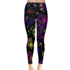 Stained Glass Crystal Art Inside Out Leggings by Pakjumat