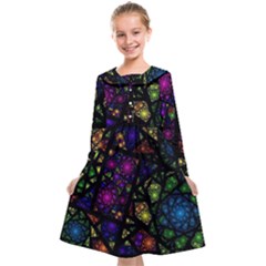 Stained Glass Crystal Art Kids  Midi Sailor Dress by Pakjumat