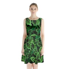 Shanghai Botanical Garden Sleeveless Waist Tie Chiffon Dress by Pakjumat