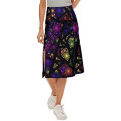 Stained Glass Crystal Art Midi Panel Skirt by Pakjumat