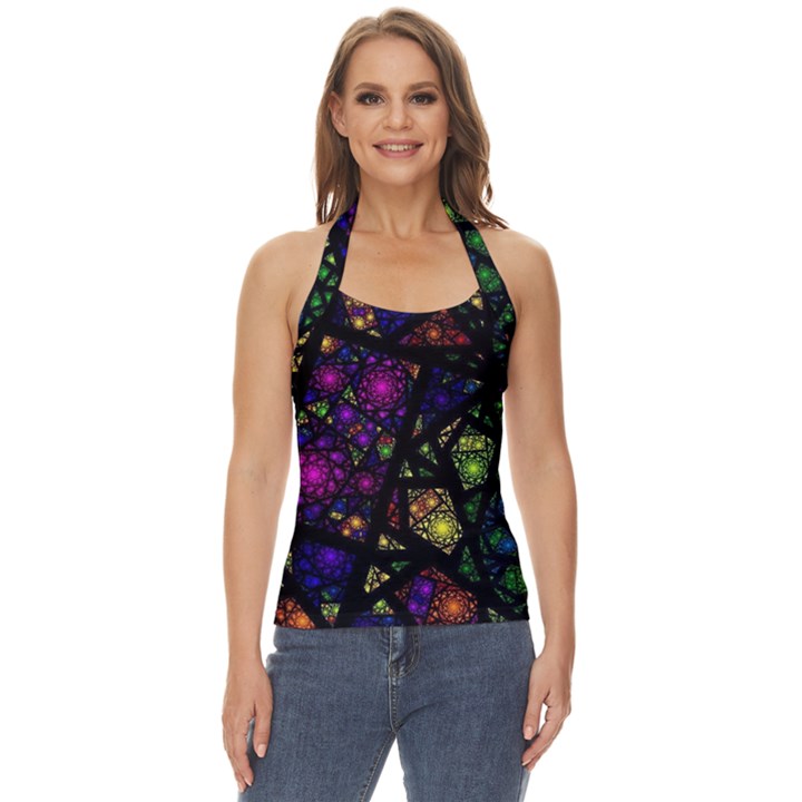 Stained Glass Crystal Art Basic Halter Top