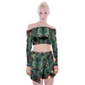 Dragon Art Off Shoulder Top with Mini Skirt Set View1