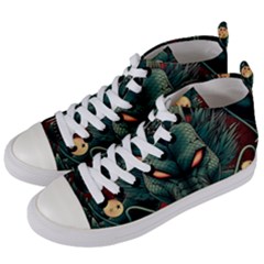 Dragon Art Women s Mid-top Canvas Sneakers by Pakjumat