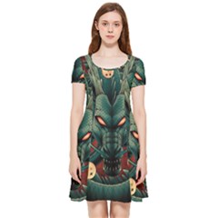 Dragon Art Inside Out Cap Sleeve Dress by Pakjumat