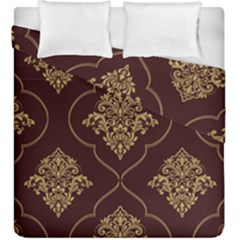 Vector Gold Ornament Pattern Seamless Damask Duvet Cover Double Side (king Size) by Pakjumat