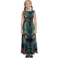 Dragon Art Kids  Satin Sleeveless Maxi Dress by Pakjumat