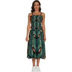 Dragon Art Sleeveless Shoulder Straps Boho Dress by Pakjumat