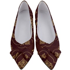 Vector Gold Ornament Pattern Seamless Damask Women s Bow Heels by Pakjumat