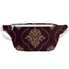 Vector Gold Ornament Pattern Seamless Damask Waist Bag  by Pakjumat