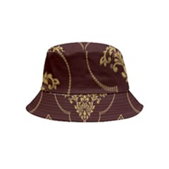 Vector Gold Ornament Pattern Seamless Damask Bucket Hat (kids) by Pakjumat