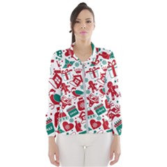 Background Vector Texture Christmas Winter Pattern Seamless Women s Windbreaker by Pakjumat