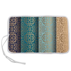 Gold Pattern Texture Golden Ornament Pen Storage Case (s) by Pakjumat