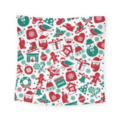 Background Vector Texture Christmas Winter Pattern Seamless Square Tapestry (small) by Pakjumat