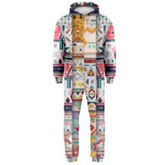 Pattern Texture Multi Colored Variation Hooded Jumpsuit (men) by Pakjumat