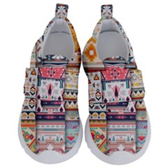 Pattern Texture Multi Colored Variation Kids  Velcro No Lace Shoes by Pakjumat