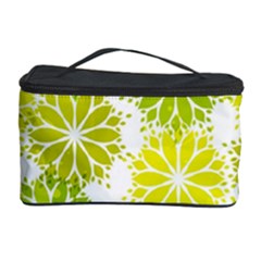 Flowers Green Texture With Pattern Leaves Shape Seamless Cosmetic Storage Case by Pakjumat