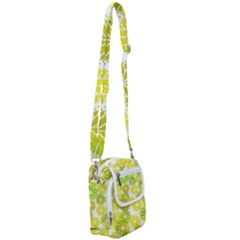 Flowers Green Texture With Pattern Leaves Shape Seamless Shoulder Strap Belt Bag by Pakjumat