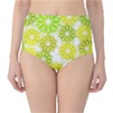 Flowers Green Texture With Pattern Leaves Shape Seamless Classic High-Waist Bikini Bottoms View1