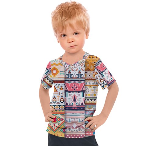 Pattern Texture Multi Colored Variation Kids  Sports T-shirt by Pakjumat