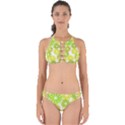 Flowers Green Texture With Pattern Leaves Shape Seamless Perfectly Cut Out Bikini Set View1