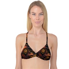 Paisley Abstract Fabric Pattern Floral Art Design Flower Reversible Tri Bikini Top by Pakjumat