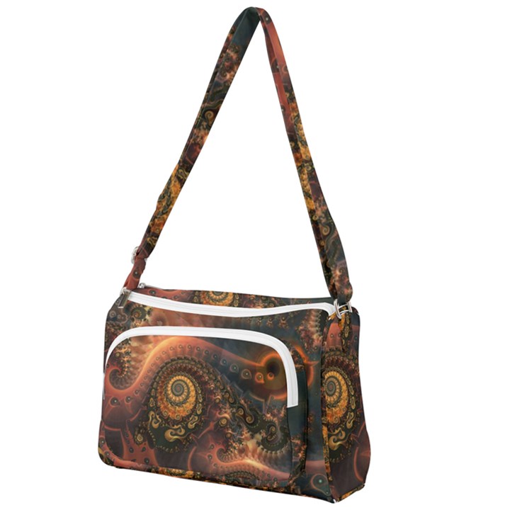 Paisley Abstract Fabric Pattern Floral Art Design Flower Front Pocket Crossbody Bag