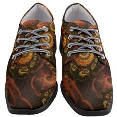 Paisley Abstract Fabric Pattern Floral Art Design Flower Women Heeled Oxford Shoes by Pakjumat